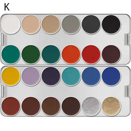 Kryolan Aquacolor 24 colour palettes
