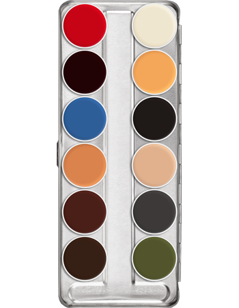 Kryolan Rubber Mask Grease Palette 12 Colours - Kryolan - Minifies Makeup Store