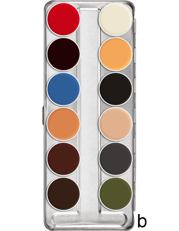 Kryolan Rubber Mask Grease Palette 12 Colours - Kryolan - Minifies Makeup Store