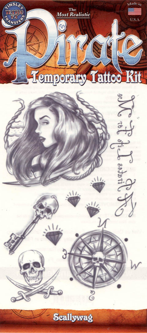 Pirate Kit - 'Scallywag' Temporary Tattoo FX - vendor-unknown - Minifies Makeup Store