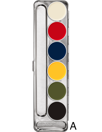 Kryolan Rubber Mask Grease Palette 6 Colours - Kryolan - Minifies Makeup Store