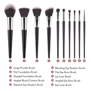10 Piece Brush Set - vendor-unknown - Minifies Makeup Store