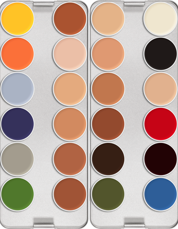 Kryolan Rubber Mask Grease Palette 24 Colours - Kryolan - Minifies Makeup Store