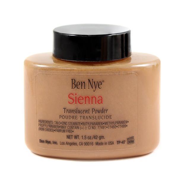 Ben Nye Classic Translucent Powder in Sienna, a warm pale tan colour - Minifies Makeup Store